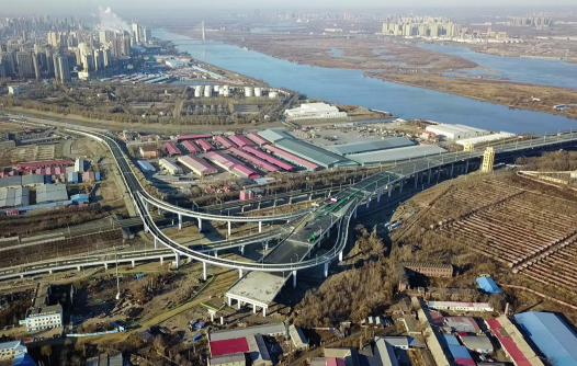 哈尔滨滨北线松花江公铁两用桥改建工程市政部分PPP项目二标段通车