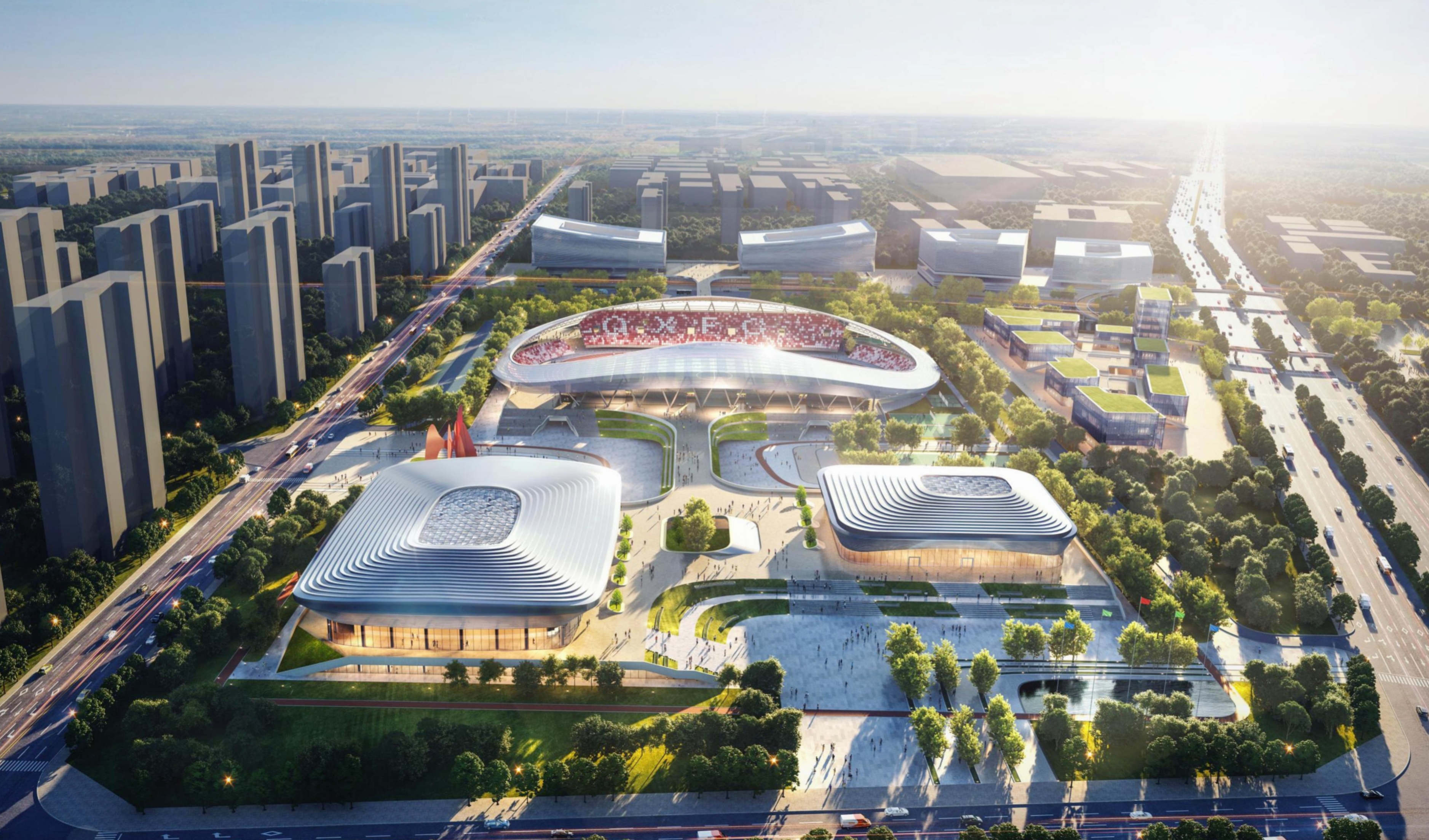 中建八局承建的陕西省咸阳市乾县文明体育中心项目开工