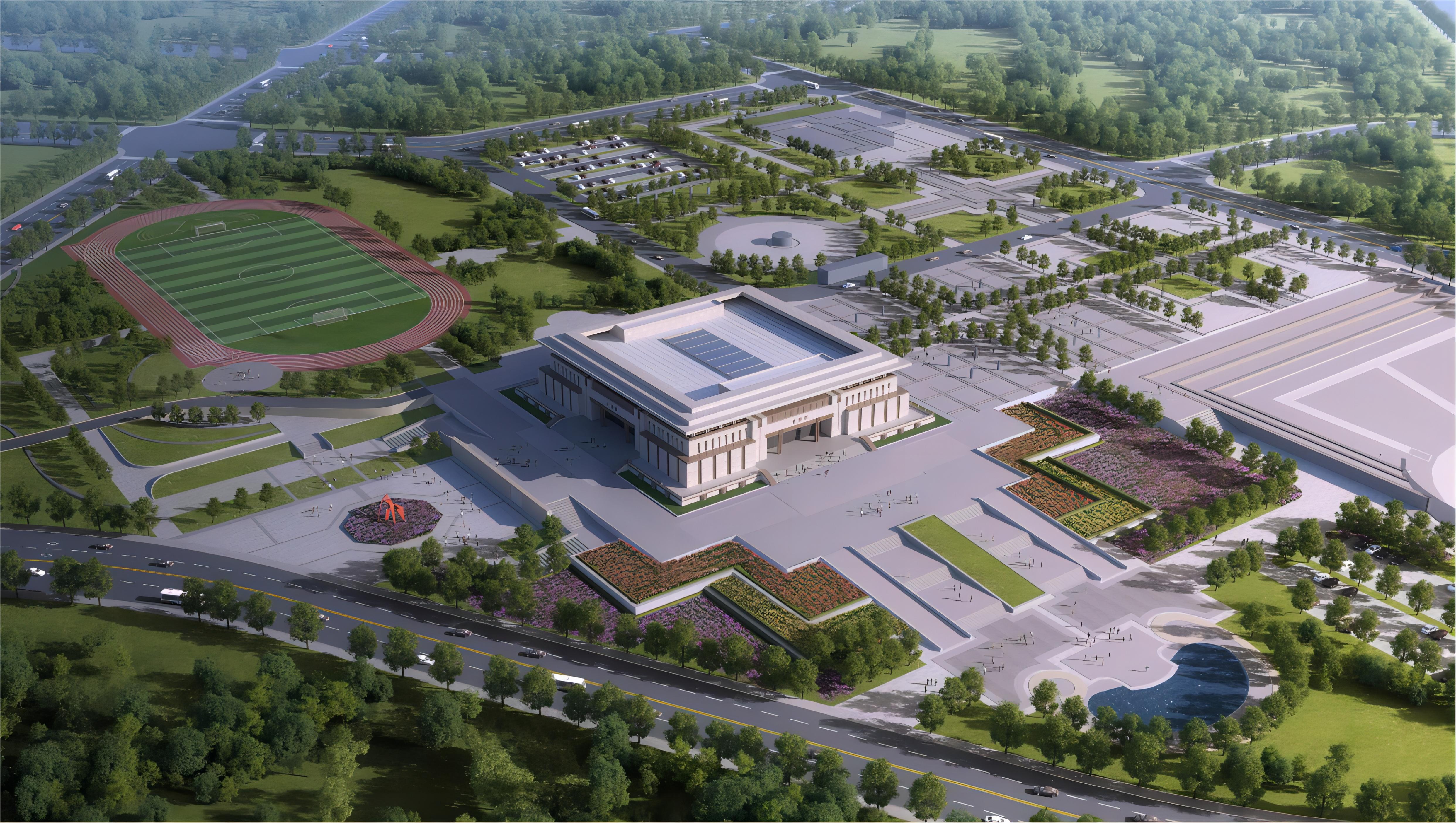 中建三局承建的內(nèi)蒙古伊金霍洛旗博物館項(xiàng)目開工