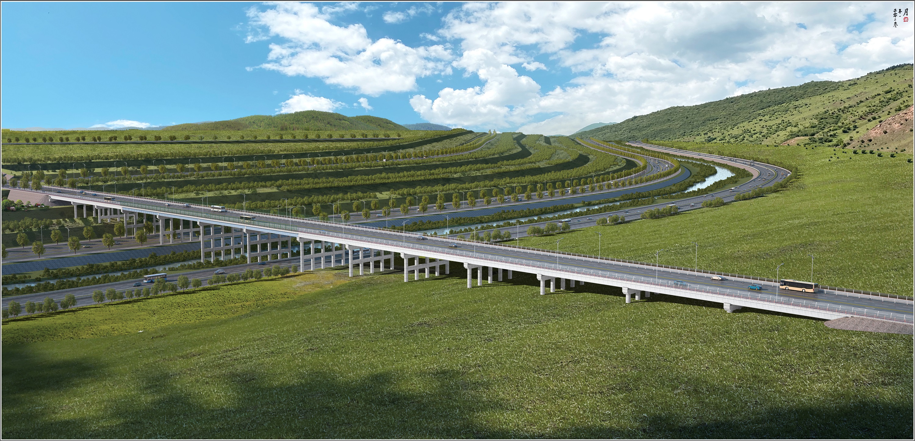 中建三局承建的蘭州新區(qū)經(jīng)十七路南延連接東繞城道路工程開工